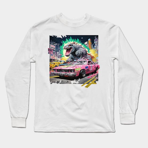 Kaiju Clash: G-zilla vs. Monstrous Adversary Long Sleeve T-Shirt by Woohoo